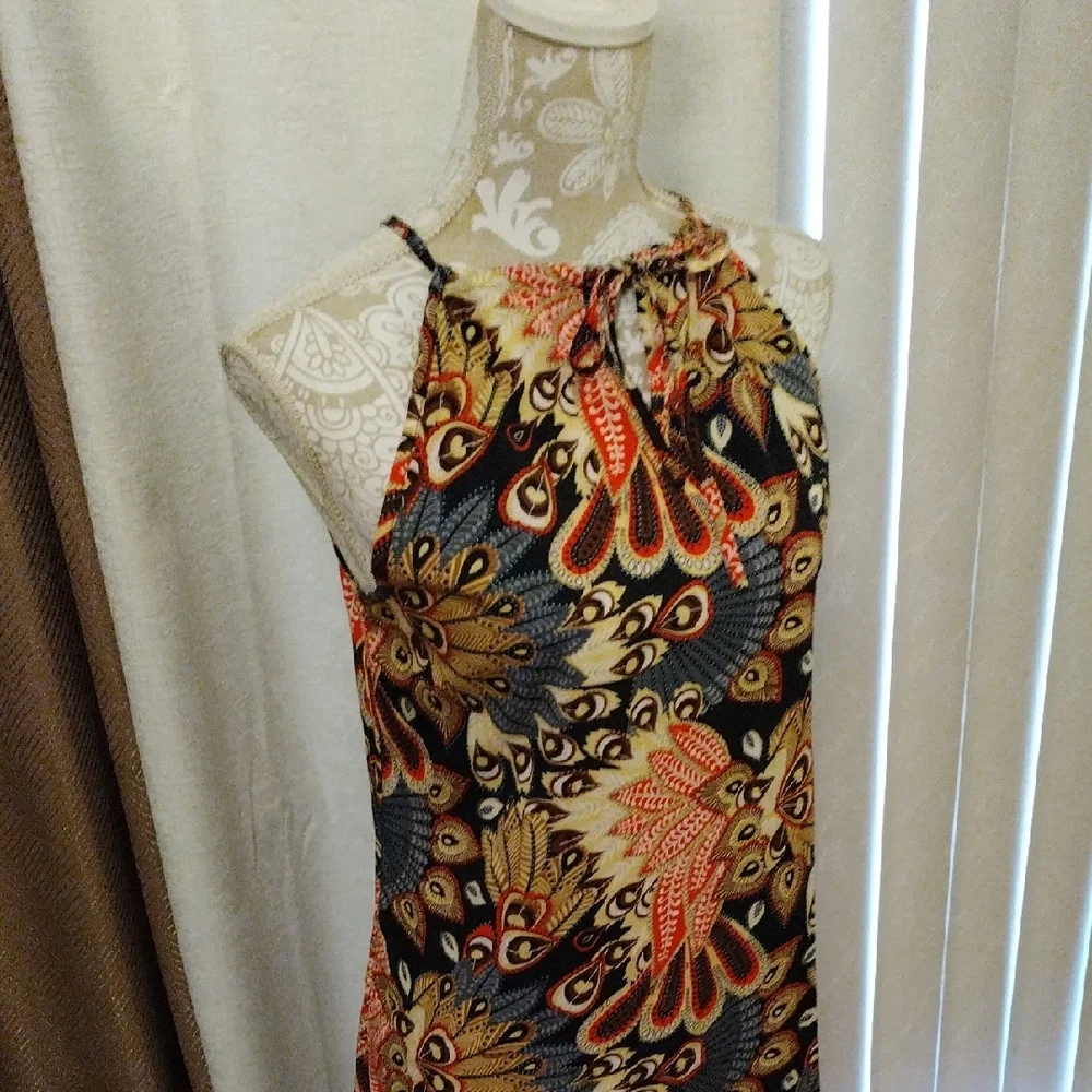 Elegant Multicolor Halter Dress - Picture 1 of 9